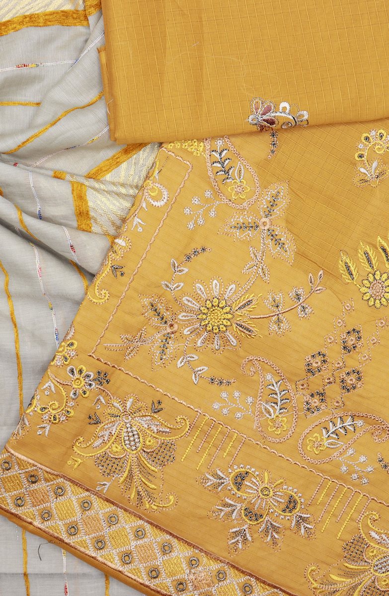 Saanjh by Amna Khadija Embroidered Lawn Unstitched 3 Piece Suit - D-03 - AM25SAAEL - Green - Summer Collection