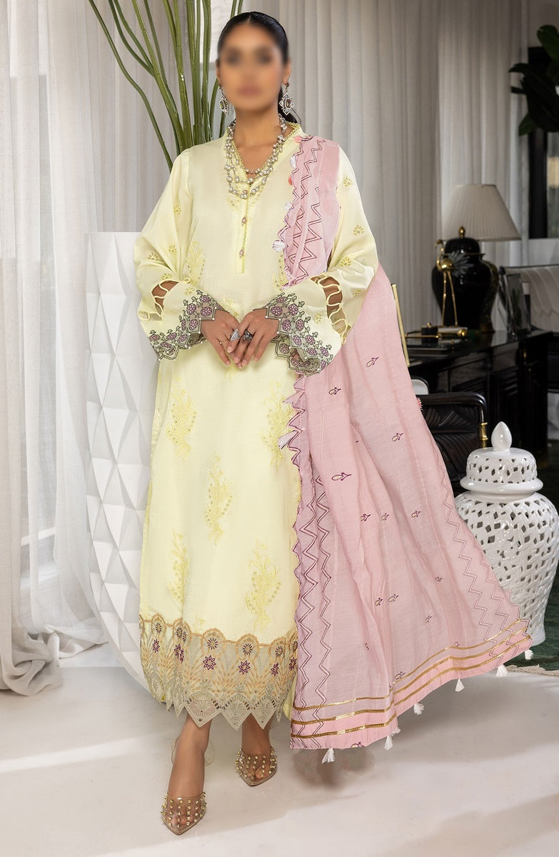 Zeenat by Amna Khadija Embroidered Chikankari Lawn Unstitched 3 Piece Suit - AM25ZNT - D-02 - Blue - Summer Collection main image 0
