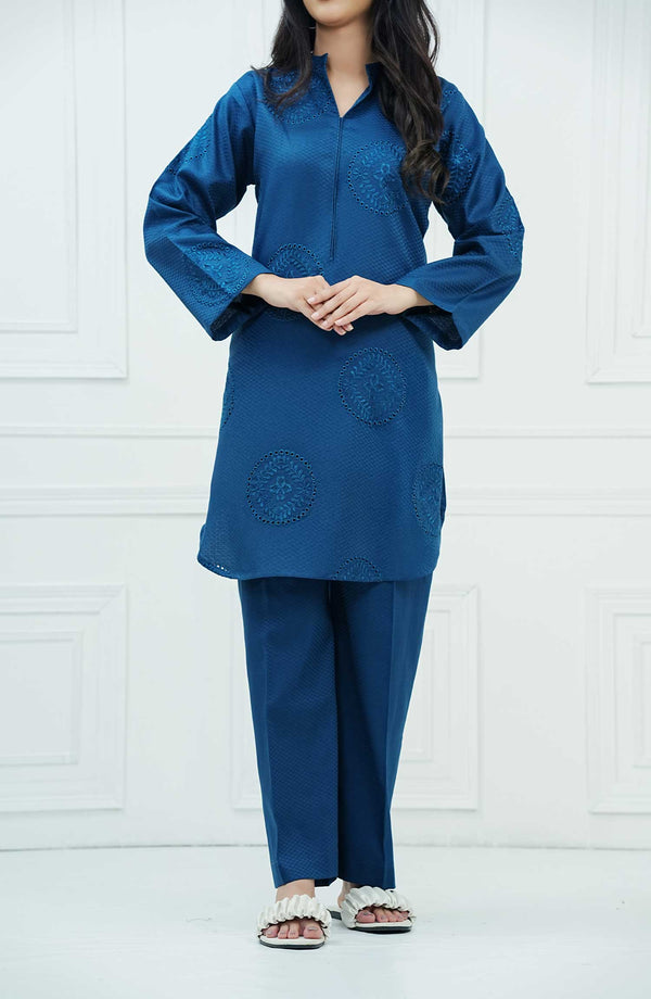 Rue Embrace Eid Edit'25 Jacquard 2 Piece Navy Blue D-04