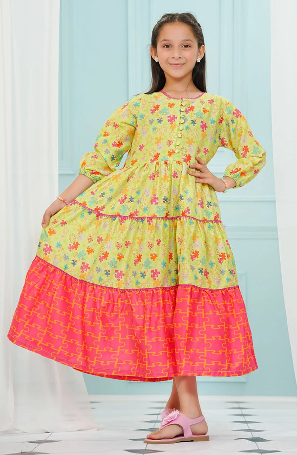 Amna Khadija Printed Lawn Stitched 1 Piece Suit - D-03 - Yellow