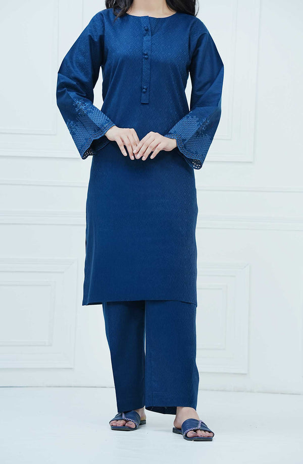 Rue Embrace Eid Edit'25 Jacquard 2 Piece Navy Blue D-02