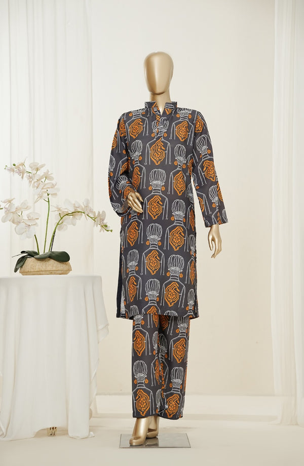 Mano Momal by Amna Khadija Printed Lawn Stitched 2 Piece Suit - AKPMM-01 - AKP26OLM - Black - Summer Collection