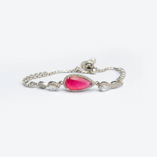 YKL Jewellers Bracelet Collection ADJUSTABLE RUBY PEAR DROP BRACELET