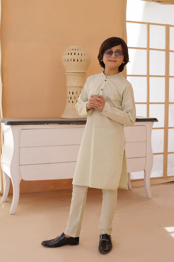 Exclusive Kids Shalwar Kameez Collection Vol 02 AK 11 Pista Blended Kameez shalwar