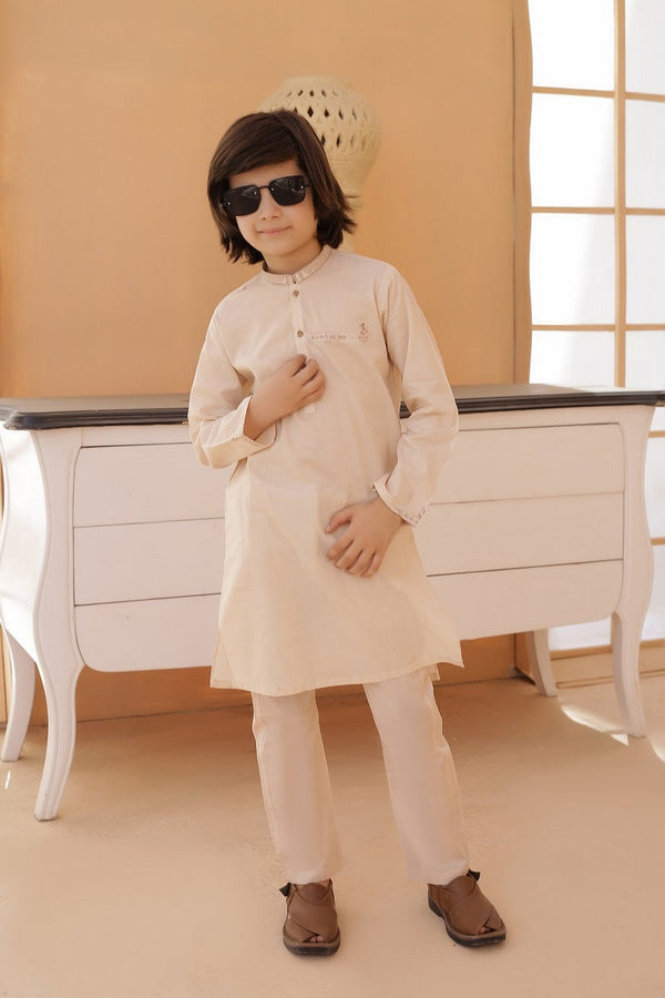 Exclusive Kids Shalwar Kameez Collection Vol 02 AK 12 Biscotti Blended Kameez shalwar