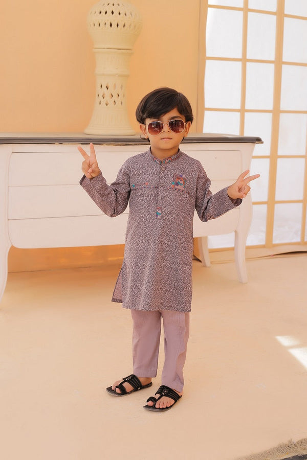 Exclusive Kids Shalwar Kameez Collection Vol 02 AK 2 Printed Fassil Grey Kameez shalwar