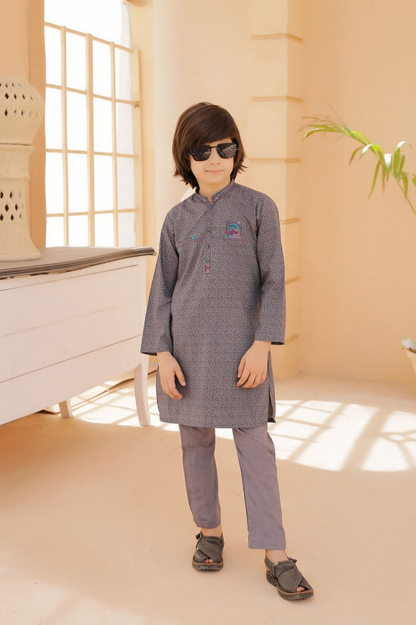 Exclusive Kids Shalwar Kameez Collection Vol 02 AK 5 Printed Cool Grey Kameez shalwar