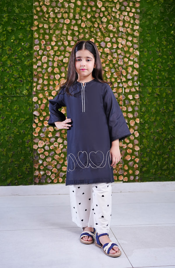 Aloo-Meeru-Hammi by Amna Khadija Embroidered Cotton Stitched 2 Piece Suit - AKPAMH-04 - AKP26AKAMH - Blue - Festive Girls Collection