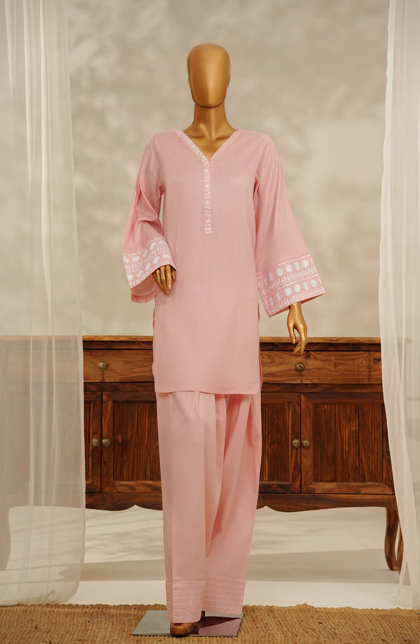 Amna Khadija Embroidered Lawn Stitched 2 Piece Suit - Design-07 - AK25VC5 - Pink - Casual Collection