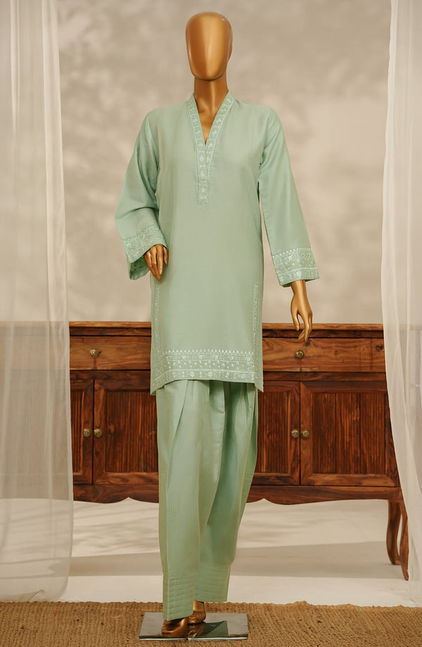 Amna Khadija Embroidered Lawn Stitched 2 Piece Suit - Design-06 - AK25VC5 - Green - Casual Collection
