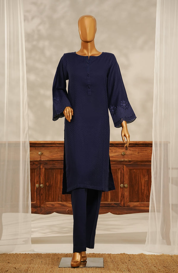 Amna Khadija Embroidered Lawn Stitched 2 Piece Suit - Design-03 - AK25VC5 - Blue - Casual Collection