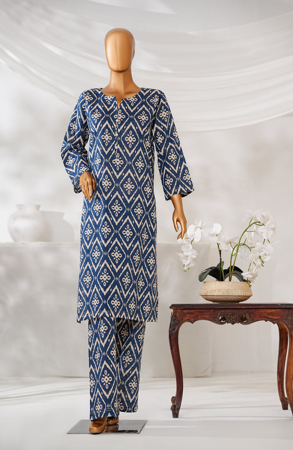 Hum Johli by Amna Khadija Printed Dobby Cambric Stitched 2 Piece Suit - AKHJ-04 - AK25JHH - Blue - Summer Collection