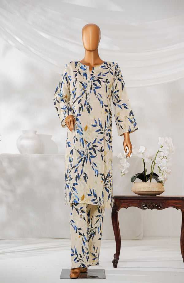 Hum Johli by Amna Khadija Printed Dobby Cambric Stitched 2 Piece Suit - AKHJ-01 - AK25JHH - Fawn - Summer Collection