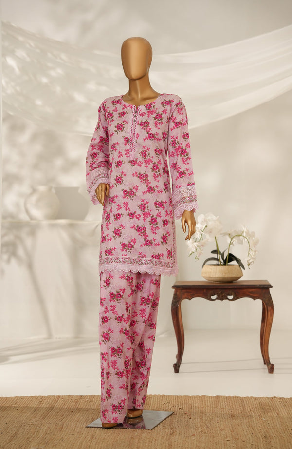 Amna Khadija Digital Print & Embroidered Cotton Stitched 2 Piece Suit - AKMS-02 - AM25AKMS - Pink - Summer Collection