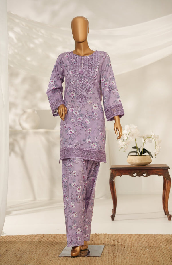 Amna Khadija Digital Print & Embroidered Cotton Stitched 2 Piece Suit - AKMS-03 - AM25AKMS - Purple - Summer Collection