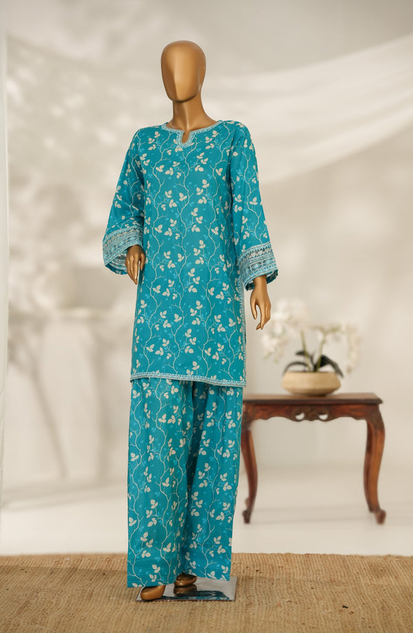 Amna Khadija Digital Print & Embroidered Cotton Stitched 2 Piece Suit - AKMS-06 - AM25AKMS - Blue - Summer Collection