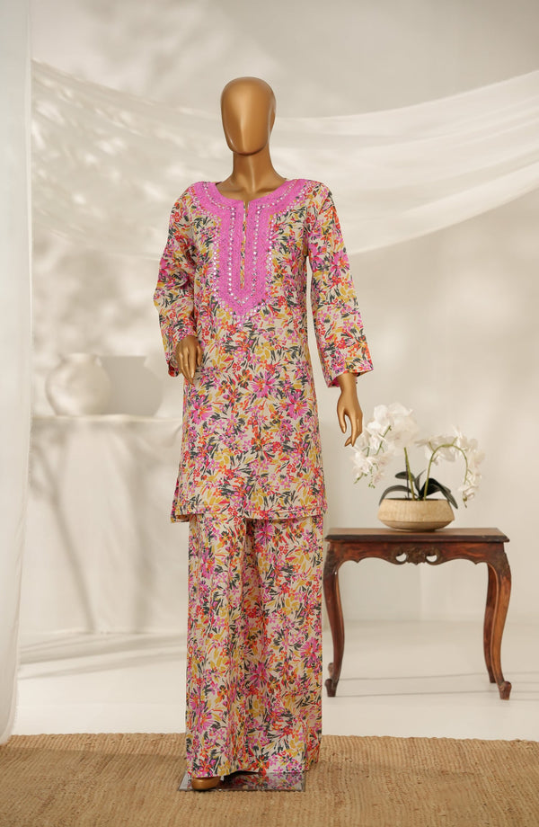 Amna Khadija Digital Print & Embroidered Cotton Stitched 2 Piece Suit - AKMS-07 - AM25AKMS - Pink - Summer Collection