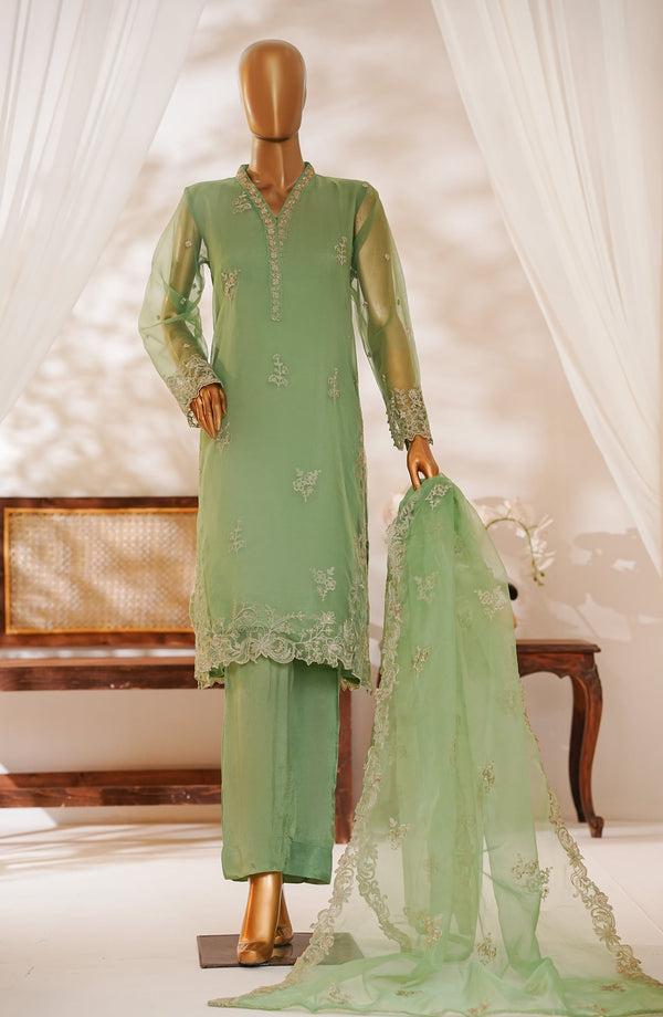 Kavira by Amna Khadija Embroidered Organza Stitched 3 Piece Suit - KLP-03 - AK25ORGN - Green - Festive Collection