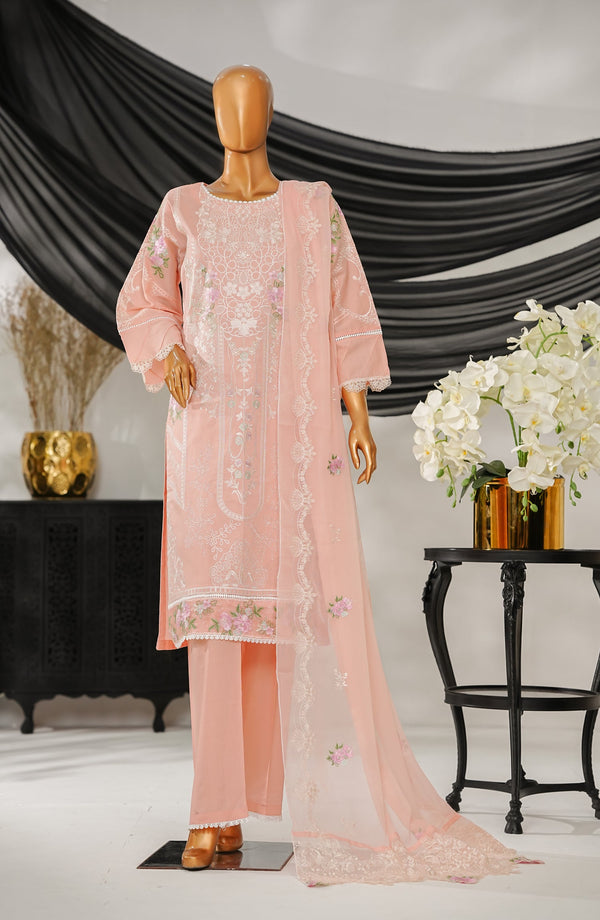 Anaya by Amna Khadija Embroidered Fine Cotton Stitched 3 Piece Suit - ELF-03 - AK25ANY - Pink - Festive Collection