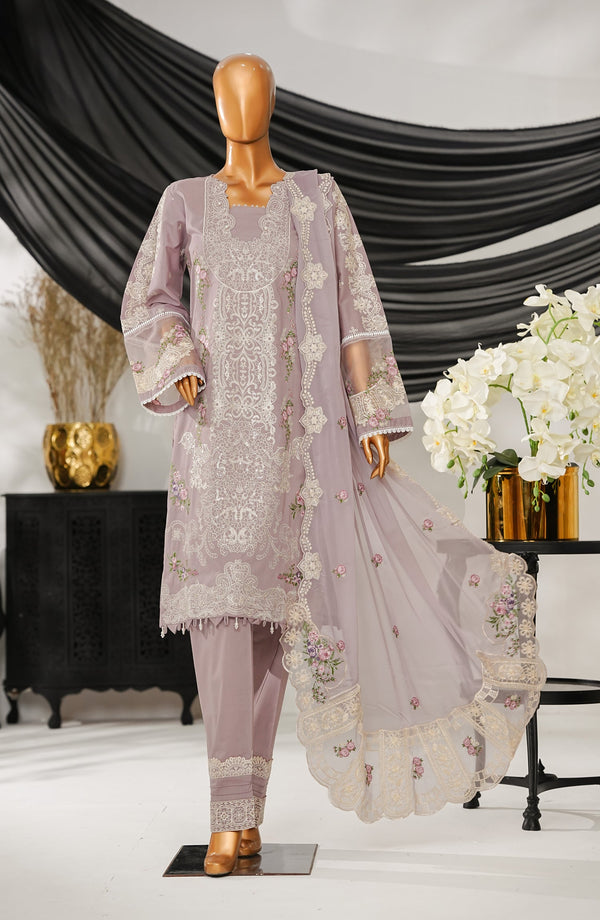Anaya by Amna Khadija Embroidered Fine Cotton Stitched 3 Piece Suit - ELF-08 - AK25ANY - Light Purple - Festive Collection