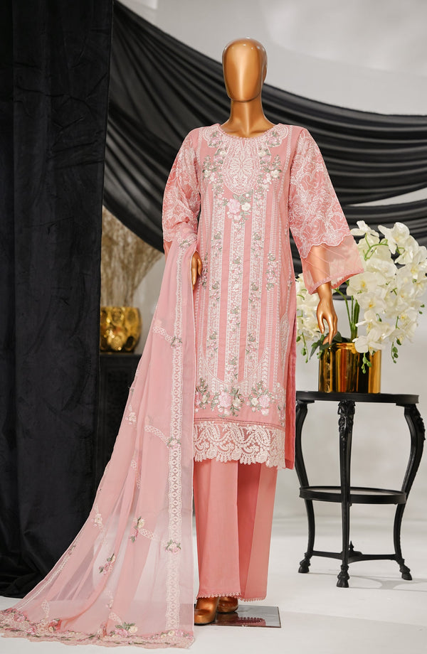 Anaya by Amna Khadija Embroidered Fine Cotton Stitched 3 Piece Suit - ELF 11 - AK25ANY - Pink - Festive Collection