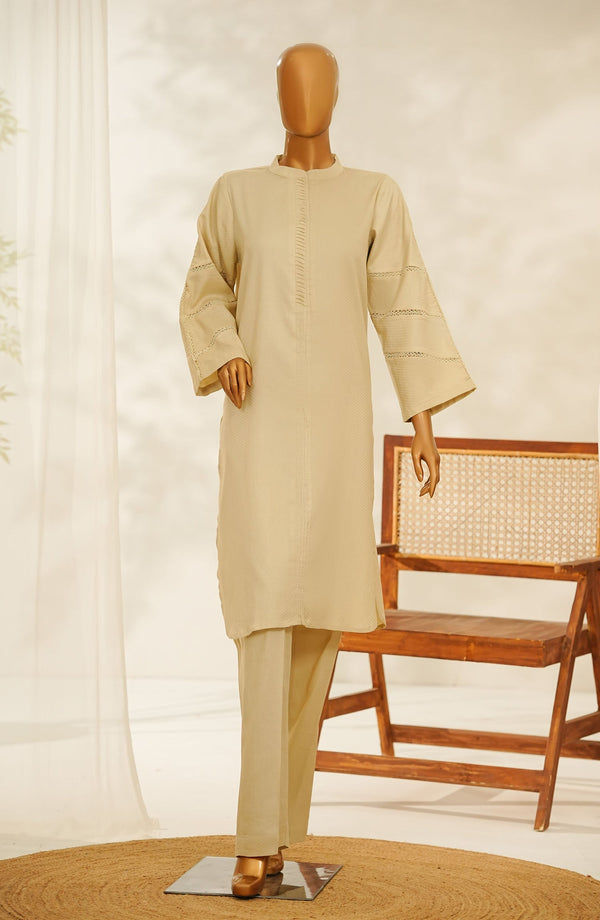 Aroha by Amna Khadija Embroidered Cotton Stitched 2 Piece Suit - AKPA-02 - AK25AROH - Beige - Summer Collection