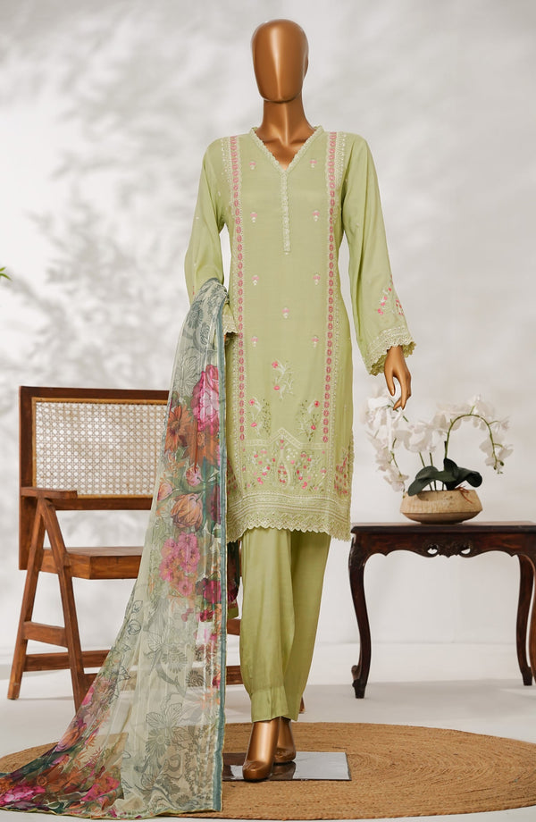 Manisa by Amna Khadija Embroidered Raw Silk Stitched 3 Piece Suit - Design-02 - AM25MANS - Green - Festive Collection