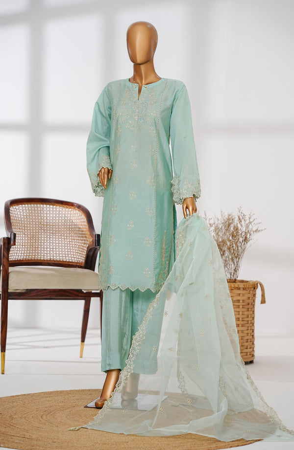Amna Khadija Veranda Fancy Formals Embroidered Silk Stitched 3 Piece Suit - VFF-05 - AM25VFF1 - Green - Festive Collection