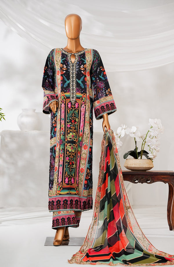 Amna Khadija Swiss Lawn Stitched 3 Piece Suit - Design-01 - AM25ESF - Multi - Summer Collection