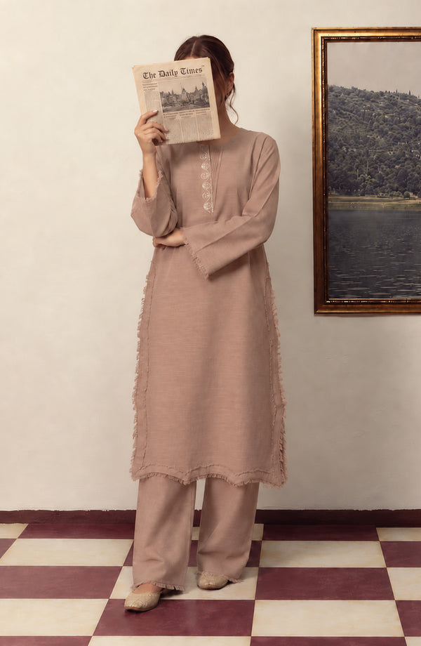 Twinkle Khaddar Stitched 2 Piece Co-ord Set - AKTK-01 - AM26TWL - Skin - Winter Collection