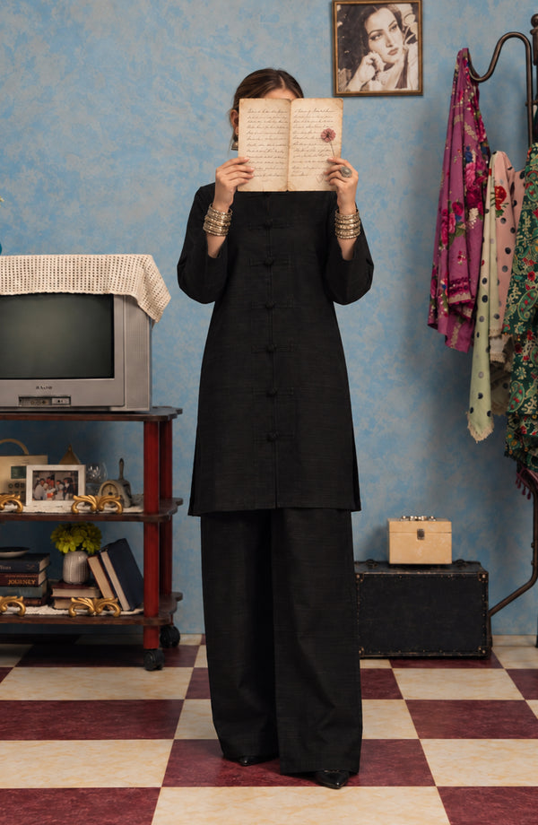 Twinkle Khaddar Stitched 2 Piece Co-ord Set - AKTK-04 - AM26TWL - Black - Winter Collection