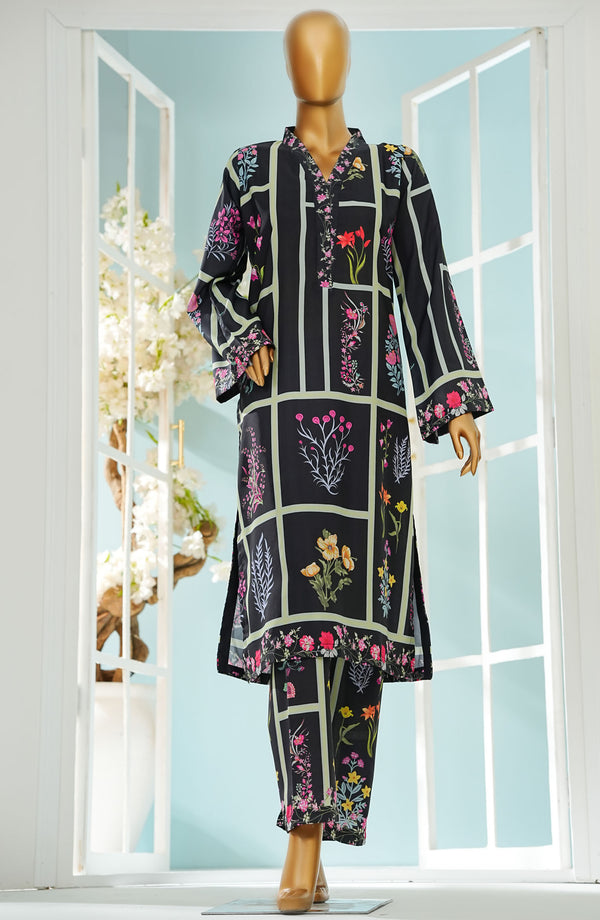 Selene by Amna Khadija Printed Lawn Stitched 2 Piece Suit - D -02 - Black