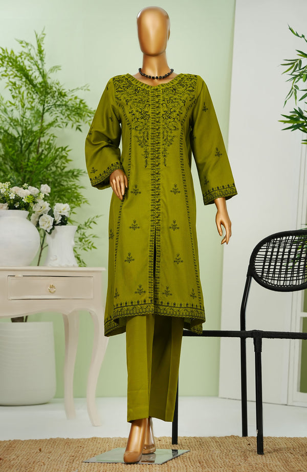 Bellini by Amna Khadija Embroidered Cotton Stitched 2 Piece Suit - D -01 - Green