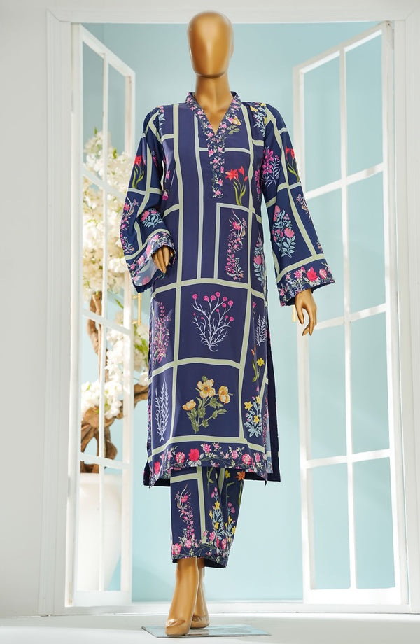 Selene by Amna Khadija Printed Lawn Stitched 2 Piece Suit - D -01 - Blue