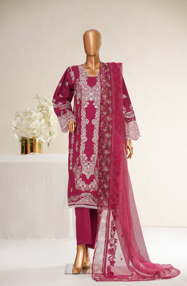 Anaya by Amna Khadija Embroidered Cotton Stitched 3 Piece Suit - ASL-15 - AM25ASLN - Pink - Luxury Collection