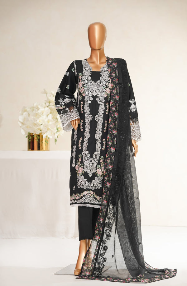 Anaya by Amna Khadija Embroidered Cotton Stitched 3 Piece Suit - ASL-14 - AM25ASLN - Black - Luxury Collection