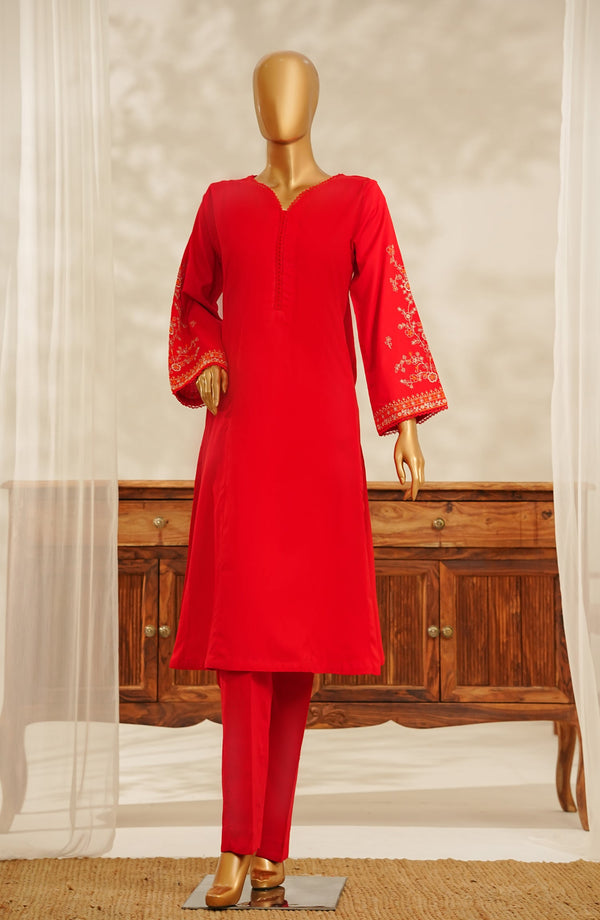 Aroha by Amna Khadija Embroidered Jacquard Stitched 2 Piece Suit - D-307 - AK25ROHA - Red - Casual Collection