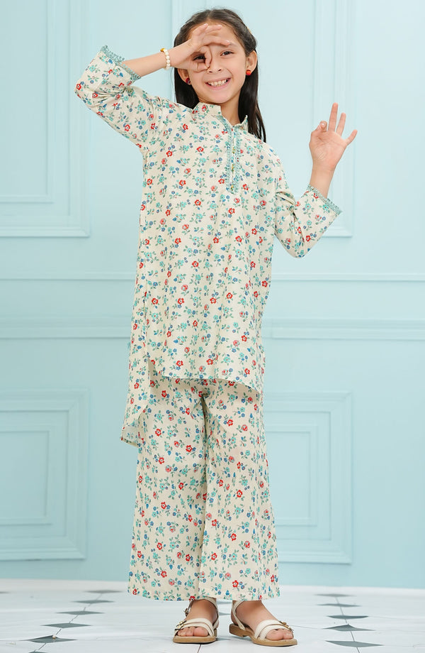 Amna Khadija Printed Lawn Stitched 2 Piece Suit - BBPW-07 - AM25BBPW - Blue - Kids Collection