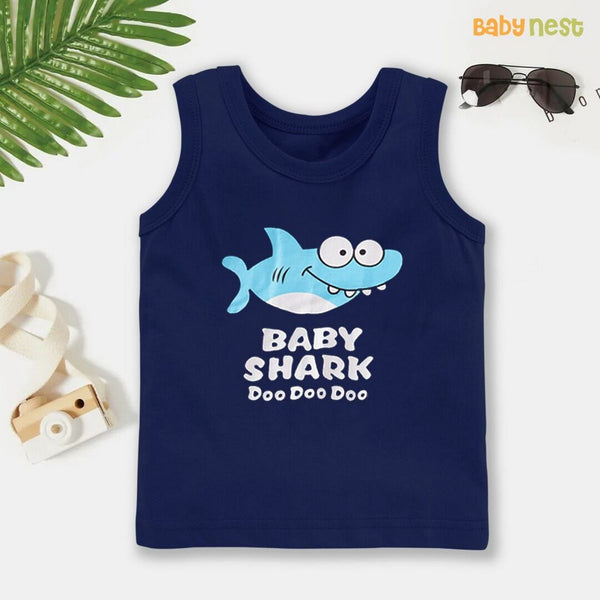 Sandos By Baby Nest BNBBS-100 – Baby Shark Print Sandos For Kids – Blue