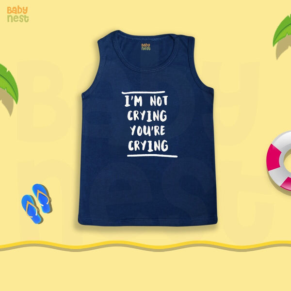 Sandos By Baby Nest BNBBS-85 – I’M Not Crying You’re Crying Print Sandos for Kids – Blue