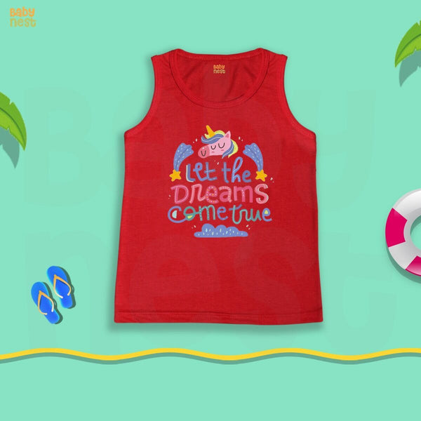 Sandos By Baby Nest BNBBS-95 – Let The Dreams Come True Print Sandos for Kids – Red