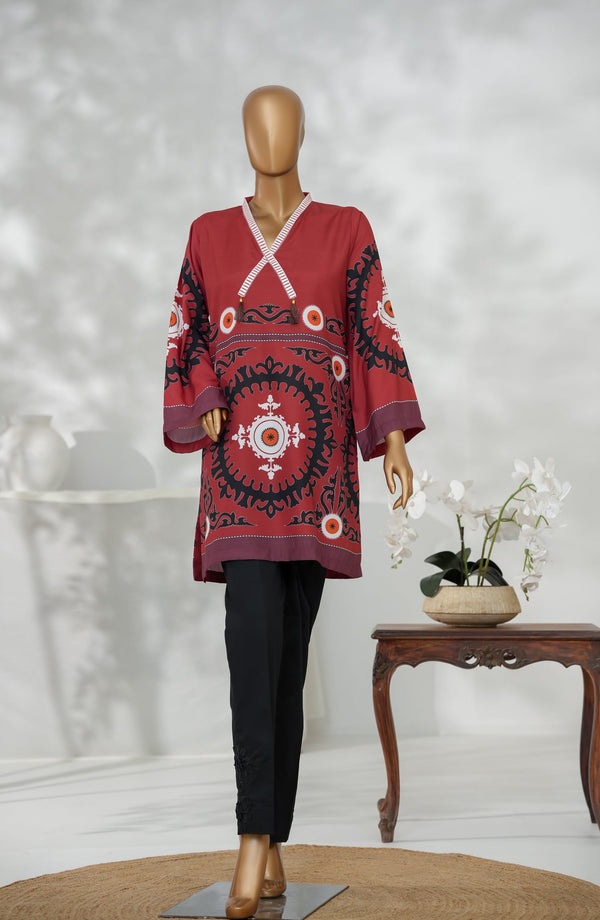 Beyond Basics by Amna Khadija Premium Digital Printed Poly Swiss Stitched Shirt - BB-01 - AM25BYND - Brown - Summer Collection