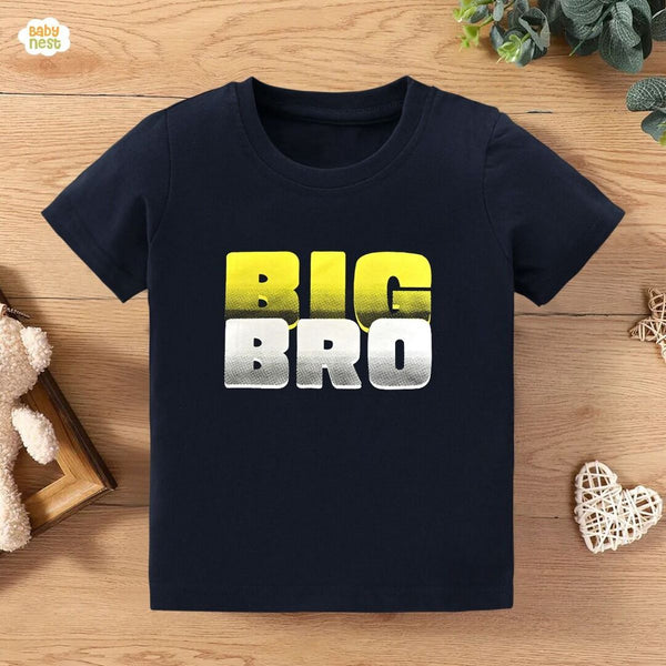 Baby Nest T-Shirts For Kids Big Bro Half Sleeves T-shirts For Kids NAVY BLUE- SBT-339-D8