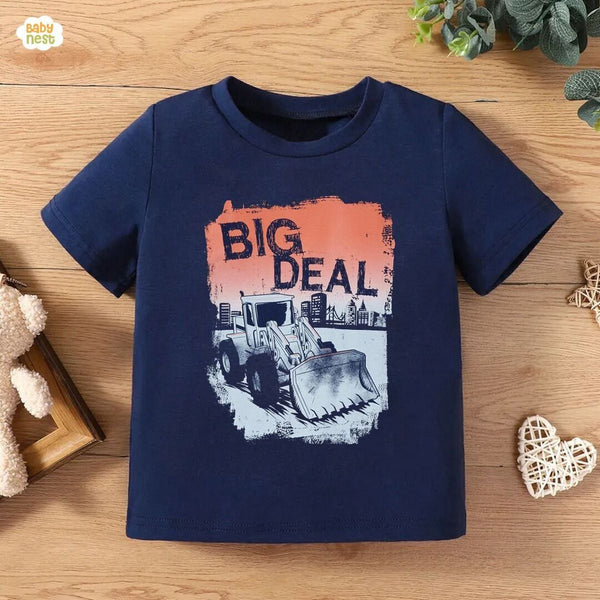 Baby Nest T-Shirts For Kids Big Deal Half Sleeves T-shirt For Kids – Navy Blue – SBT-339