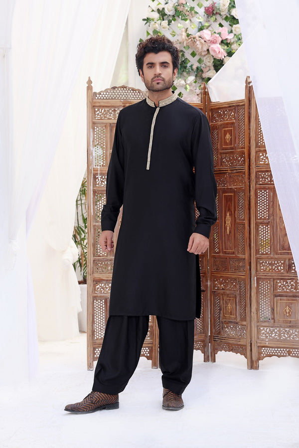 TGM Fancy Mens Shalwar Kameez Black Pear