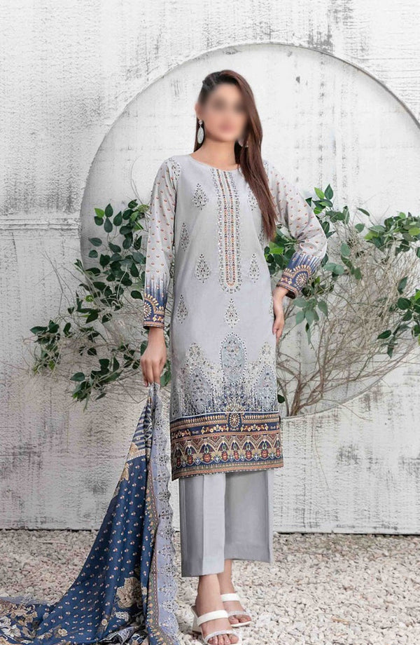 BADEAH Embroidered Digital Printed Lawn Collection 2024 D-2617