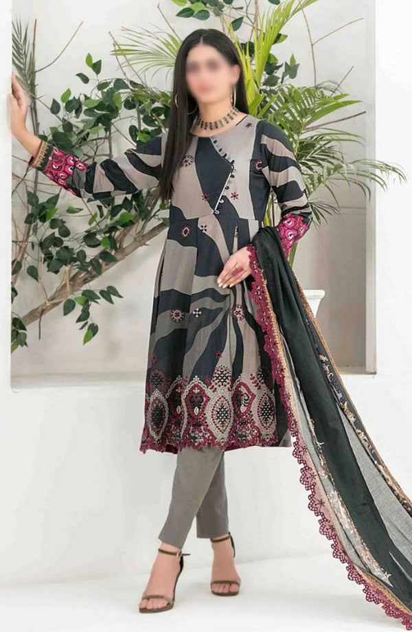 BADEAH Embroidered Digital Printed Lawn Collection 2024 D-2619