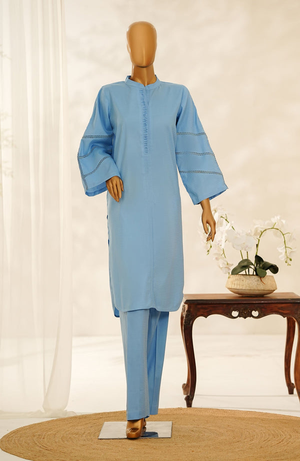 Amna Khadija Daily Delights Embroidered Cotton Stitched 2 Piece Suit - D-310 - AM25CTN - Blue - Summer Collection