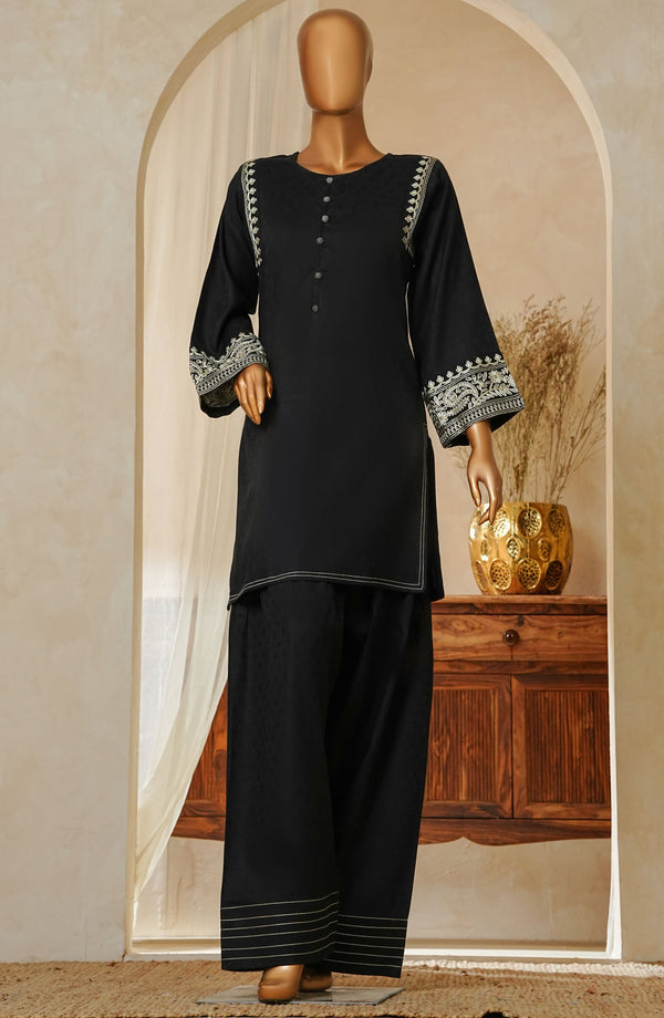 Zynara by Amna Khadija Embroidered Cotton Stitched 2 Piece Suit - D-314 Black - AM25Zynara - Summer Collection