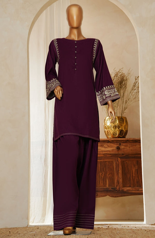 Zynara by Amna Khadija Embroidered Cotton Stitched 2 Piece Suit - D-314 Magenta - AM25Zynara - Summer Collection